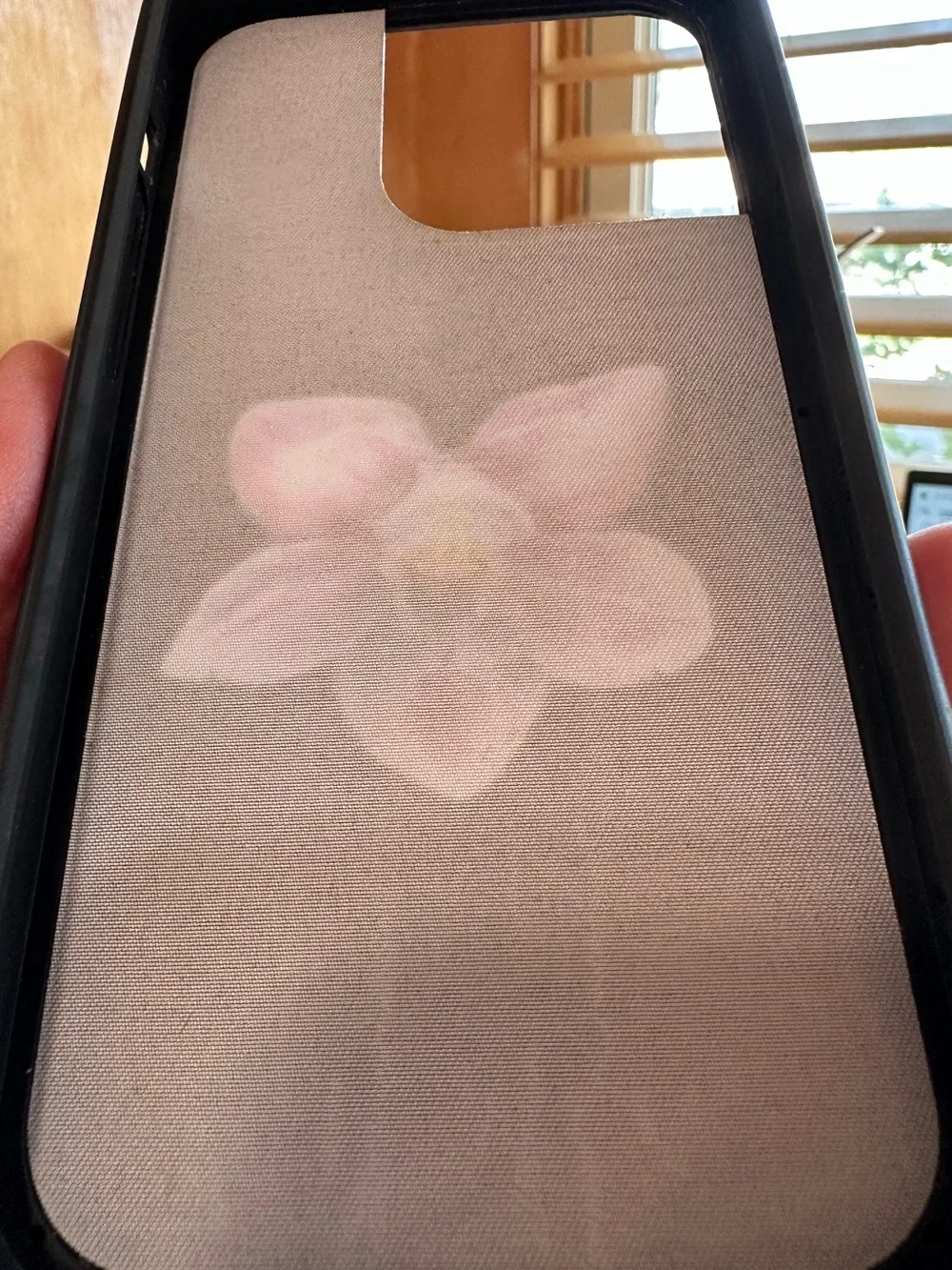 WILD FLOWER iPhone 14 pro phone case w/ purple orchid on black background